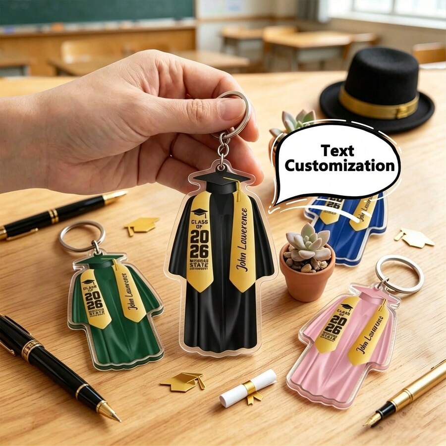 Personalized Acrylic Graduation Keychain, Class Of 2026 Keychain, High School Graduation Gift, College Graduated Keychain, New Graduate Gift - Multicolor - View 1