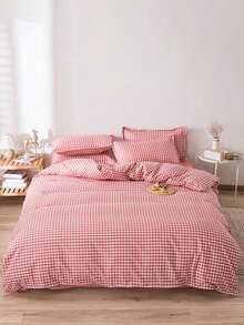 New Polyester Brushed Printed Duvet Cover 3 Pieces Set, Suitable For Bedroom Bedding - Baby Pink - View 6