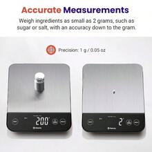 Digital Food Kitchen Scale, Grams And Oz Weight Loss, Baking And Cooking, 0.05oz/1g Precise Graduation, 5 Weight Units, IPX6 Waterproof, USB Rechargeable, 304 Stainless Steel-Silver, 22lb - 不銹鋼-銀色 - 查看 5
