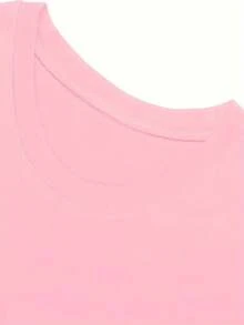 Printed T-Shirt, Short Sleeve And Round Neck, Casual Top For Summer And Spring - Grey - View 4