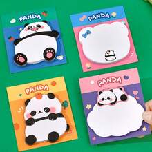 4pcs Cartoon Panda Shaped Sticky Notes, Cute Memo Notepad - Multicolor - View 2