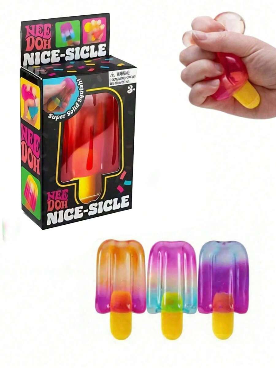 1pc Ice Cream Squeeze Toy, Stress Relief Toy, Suitable For All Ages, Autism, Office Workers, Students, Ideal Holiday Gift, Cute & Fun Gift, Suitable For Boys & Girls, Fun Party Favor Filler, Suitable For Various Festivals, Party Favors, Birthday Party Gifts, Office Stress Relief Toy, Fun Gift - Multicolor - View 1