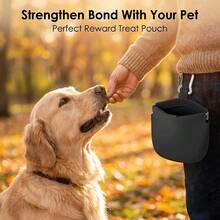 Pet Dog Training Fanny Pack, Silicone Dog Snack Bag, Stainless Steel Hook Can Be Hung Around The Waist, Schoolbag, Leash Is Easy To Carry, And It Is Necessary For Training And Going Out. - Black - View 1