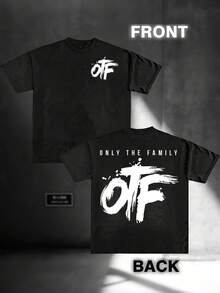 Camiseta de Hombre con Estampado  - Impresión "Solo Familia", Camiseta Casual de Manga Corta con Cuello Redondo, Roja, Corte Holgado, Unisex, Perfecta para Viajes y Ocio - Negro - Ver 1