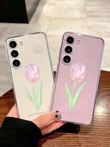 1 Piece Soft Phone Case With Minimalist Tulip And Star Pattern, Compatible With Huawei Honor, , Galaxy A04e/12/A13/A14/A34/A50/A52/A53/A54/S21/S22/S23/S24/S25/S25Ultra/S25FE/S26/S26 PLUS/S26 ULTRA/S26 EDGE, 6A/7A/8A, 12T/13T/15T/15T Pro - 款式 7(1 件) - 查看 2