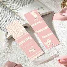2pcs PET Printed Bookmarks, Exquisite And Beautiful Patterns, Durable And Elegant, Unique Design Suitable For Daily Use Or Collection. The Best Gift For Back To School Season, Whether For Personal Use Or Gifting To Family And Friends, It Is A Unique And Practical Gift Choice, Adding Atmosphere And Fun To Reading Time (Random Color Tassels) - 2PCS - View 12