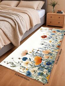 1/2pcs Rubber Kitchen Rug, Romantic Floral Anti-Fatigue Kitchen Mat, Non-Slip Washable Kitchen Mat, Comfortable Standing Mat - Multicolor - View 14