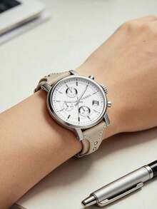 Fossil 美式復古女款石英手錶，生日、週年紀念、情人節、母親節、成年禮禮物，輕奢休閒女錶，附日期顯示與螢光指針 ES3811 - 白色 - 查看 3