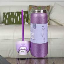 O'WALAFreeSip    32oz Straw Insulated Water Bottle Double-Layer Stainless Steel Vacuum Thermal Mug For Sport And Travel - Shimmering Purple-32oz - View 2