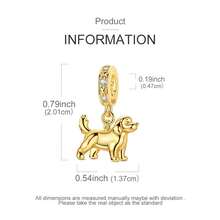 Vectoflux 1pc S925 Sterling Silver Golden Retriever Puppy Pendant, Suitable For 3mm Handmade Bracelet, Necklace, Keychain DIY, Women's Gift, Suitable For Birthday, Party, Holiday - KJC1979 - View 4