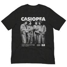 Camiseta unisex vintage en blanco y negro de Casiopea - Negro - Ver 7