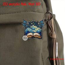 1 pieza Broche de acrílico con diseño de ala de libro de cielo estrellado de vidrio esmerilado, diseño de mosaico fantástico exquisito, material de alta transparencia, insignia para amantes de los libros, adecuado para atuendo diario/de fiesta, regalo de cumpleaños cálido - Multicolor - Ver 4