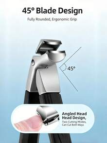 45 Degree Angled Wide Mouth Nail Clipper, Suitable For Thick Nails, Can Be Used For Ingrown Nails, Stainless Steel Head, Non-Slip Handle, Built-In Spring Design For More Elasticity And Higher Grip - Multicolor - View 3