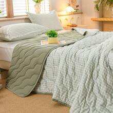 Lightweight Summer Quilt, Air Conditioning Quilt, Cooling Blanket, Single/Double Bed, Breathable Summer Comforter, Suitable For Camping & Hiking, Perfect Gift For Back To School Season, No Pillow Case Or Inner Included - Mint Green - View 4