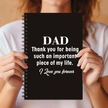 1pc Dad Themed Spiral Notebook With Heartfelt Message - A Creative Gift For Father's Day, Birthday And Christmas. Designed For Work, School And College - G - View 3
