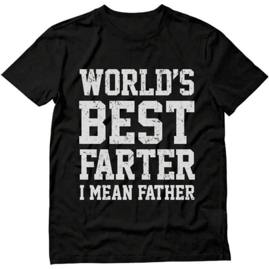 Sports T-Shirt With The Phrase 'The Best Farter In The World, I Mean Dad', Gifts For Dad, Funny T-Shirt For Men - 黑色 - 查看 1