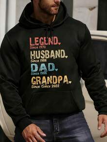 Felpe oversize da uomo e felpe, una leggenda dal 1970, marito dal 1986, papà dal 1988, nonno dal 2022. Moda autunnale 2025 include maglioni e abbigliamento casual invernale con tasche, progettato per essere morbido e unisex. - nero - Visualizzare 5