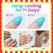 Beetles 6 Colors 7.5ml/0.25 Fl Oz Nail Polish Set - Love In Echo Quick Dry Spring Formula, Salon Long Lasting DIY Pastel Nail Art Gifts For Women - 6 Colors Rainbow Sugar - 查看 7