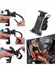 Giá đỡ điện thoại và máy tính bảng đa năng có thể điều chỉnh và xoay, giá đỡ chắc chắn cho xe đạp tập thể dục và máy chạy bộ, tương thích với điện thoại thông minh và máy tính bảng từ 4,7-14 inch, phụ kiện thiết bị thể dục. - Nhiều màu - Xem 6