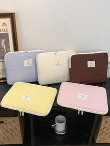 Multi-Color Padded Laptop Case, Soft Nylon Laptop Sleeve, Zippered Protective Carrying Case For 13/14/15 Inch Devices - Multicolor - View 2
