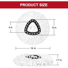 4 Pack Mop Heads Replacements For O-Ceda Easy Wrin Spin System, Microfiber Refills, Easy Cleaning Mop Repalce Head - Style Type as Pic - View 8