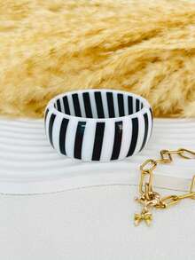 3pcs/Set Charming Resin Wide Chunky Bangle Bracelet Set For Women, Gift For Her - Multicolor - View 7