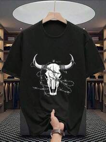 Camisetas básicas de moda para hombres y niños, camisetas gráficas divertidas y casuales, camisetas de algodón de cuello redondo de gran tamaño, diseño de calavera de toro en camiseta blanca, camisetas gráficas geniales para vacaciones para hombres, tallas grandes S-3XL, camisetas gráficas únicas de calidad premium, camisetas de otoño, regalo de cumpleaños para hombres
   -Sudadera con capucha de algodón pesado 100% negra - Negro - Ver 2