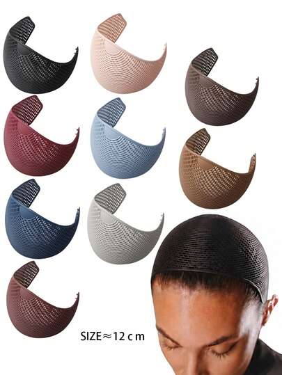 1 pieza Gorra fijadora de cabello - Hecha de nailon, alta flexibilidad, irrompible, diseño transpirable, te mantiene fresco y cómodo, ideal para viajes al aire libre, envoltura de cabello, accesorio para el cabello (disponible en negro, marrón, rosa, azul, gris y talla grande colores)