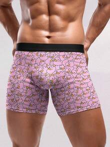 2 chiếc quần boxer nam họa tiết độc đáo, đồ lót thời trang dành cho người yêu thích vịt, phù hợp để mặc hàng ngày, quần short boxer in hình vịt và ngỗng dễ thương. - Nhiều màu - Xem 2