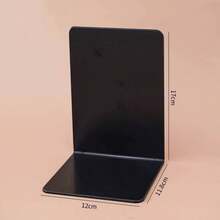 1pc Black Acrylic Bookends With Non-Slip Stickers, Heavy Duty Book End, Acrylic Bookend For School Supplies Library Books Office Book Holder Desktop Organizer Decoration Gift, Back To School Supplies - Book Stand - View 3