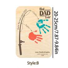 Personalized Father's Day Handprint Art Project Best Dad Best Grandpa With Kids Doodle DIY Gift For Dad/Grandpa, Personalized Handprint Sign, DIY Wooden Keepsake Gift For Dad/Grandpa - C-father's Day Handprint Art - View 25