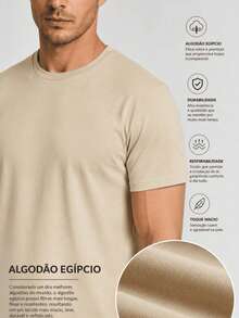 Set Of 2 Short-Sleeve Egyptian Cotton T-Shirts - 米色和黑色 - 查看 2