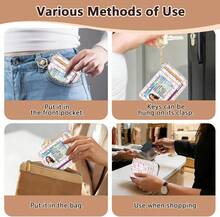 GIANCOMICS Slim Wallet Credit Card Holder Women, Cute Bow Rfid Small Card Case, Keychain Thin Pocket Curved Zipper Wallet, Travel Card Holder PU Leather ID Window, Girly Ladies Female Gifts - ColorL - 查看 7