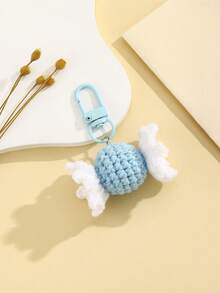 DIY Handmade Creative Solid Color Yarn Candy Handwoven Keychain, Handcrafted Crochet Colorful Candy Keyring, Creative Gift For Lover, Friend, Girlfriend, Holiday, Festival, Mobile Phone, Car Accessories, Small Gift - Multicolor - View 17