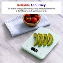 Food Kitchen Scale, Digital Grams And Ounces Weight Loss, Baking, Cooking, Keto And Meal Prep, LCD Display, Medium, Green - Mint Green - View 2