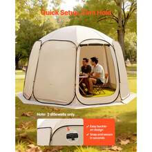 Sun Shade Sail Canopy Covers, Fit For 12 X 11 Ft Screen House Tent, Sun Protection, 5.51 X 4.59 Ft 300D Oxford Silver-Coated Fabric, Pack Of 3 (Not Include Tent), For Outdoor Activities, Beige - Beige - View 5