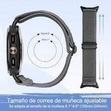 Correas Deportivas Compatibles con  Galaxy Watch Ultra de 47 mm, Correas de Repuesto de Nailon Elástico Ajustable para Hombres y Mujeres - Negro + Beige - Ver 5