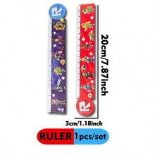 Roblox 1pc 20x3cm Plastic Ruler Cartoon Game Measuring Tool, Suitable For School, Office, Room Decoration, Party Favor, Cute Gift - Roblo Boy Ruler - View 8