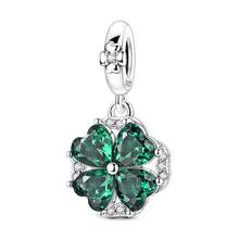 Vectoflux 1pc S925 Sterling Silver Rotating Four-Leaf Clover Pendant, Suitable For DIY 3mm Bracelet, Necklace, Keychain, Women's Gift For Birthday, Party, Holiday - KJC2041 - View 7