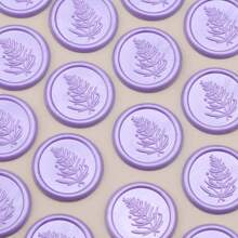 20 Piezas Pegatinas de Sello de Cera con Patrón de Romero Autoadhesivas para Regalos, Invitaciones de Boda, Sobres - Púrpura - Romero - Morado - Ver 9