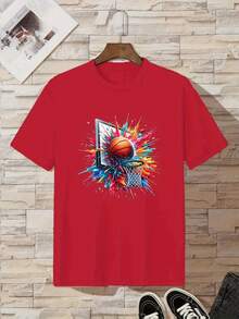 Shooting Cotton T-Shirt For Children - Red - View 1