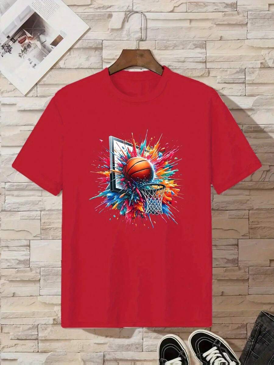 Shooting Cotton T-Shirt For Children - Red - View 1