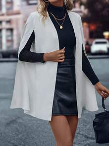 MEXChiquease Blazer tipo capa con parte delantera abiertaMEX TD9M - Blanco - Ver 6
