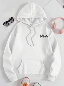 Winter Fashion Hoodies For Men And Women Feature The Classic Disney Character Minnie Mouse, Known For Her Cute And Playful Image, With Her Iconic Large Bow And Sweet Smile That Fans Adore - màu đen - Xem 2