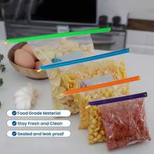 8pcs/20pcs Klip Segel yang Dapat Digunakan Kembali - Anti Bocor Kuat, Cocok untuk Semua Kantong Snack, Kantong Freezer, dan Kantong Kopi, Aksesori Pengorganisasian Penyimpanan Dapur - MultiWarna - View 4