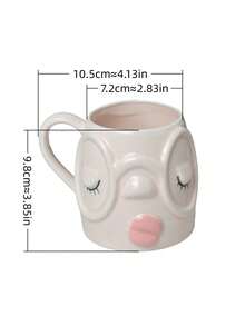 1 pieza Taza de café de cerámica con cara 3D linda, diseño divertido de ojos guiñando & gafas, taza de novedad con lengua rosa hacia afuera, regalo creativo y estético único para amantes del café - Multicolor - Ver 4