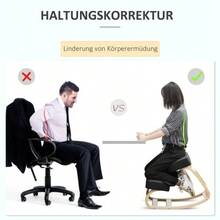 Kneeling Chair, Ergonomic Stool, Upholstered Stool For Healthy Posture, Birch Wood, 120 Kg Load Capacity, Black - 黑色 - 查看 4