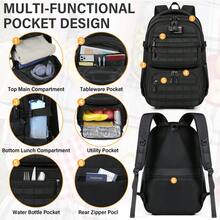 NEWHEY 17.3 Inch Men's Waterproof Durable Work Backpack With USB Charging Port, Insulated Lunch Bag, Suitable For Travel, School, Business, With MOLLE Design - Multicolor - View 8