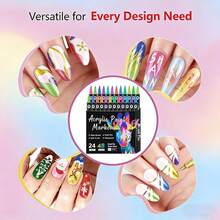 Bút vẽ sơn acrylic, bút vẽ sơn acrylic hai màu, màu sáng, lớp phủ liên tục thoải mái, giấy chống nước, dùng để vẽ đá, gốm sứ, đá, gỗ, vải canvas, đá, vật dụng nghệ thuật DIY, bút vẽ móng tay, bút vẽ salon gia đình, dễ làm sạch - Bộ - Xem 3