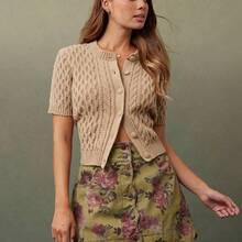 Nana's Women's Clothing Store  Falda vaquera mini de línea A con estampado de flores, de algodón 100%, con botones delanteros y cintura alta con escote ondulado. Casual, linda, para otoño, invierno, estilo bohemio, vestimenta occidental para mujer, atuendo para conciertos de música country - Multicolor - Ver 6